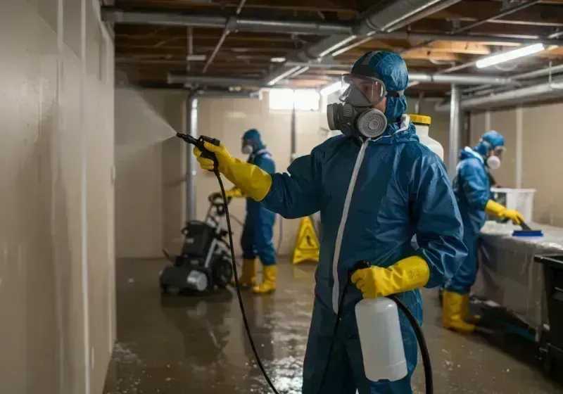 Basement Sanitization and Antimicrobial Treatment process in Hickory Hills, IL